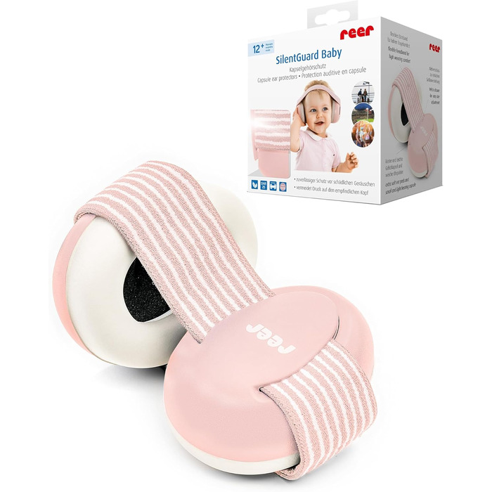 Навушники reer SilentGuard Baby, 12-24 місяці, Soft & Light, SNR-25, до 40 дБ, Рожевий