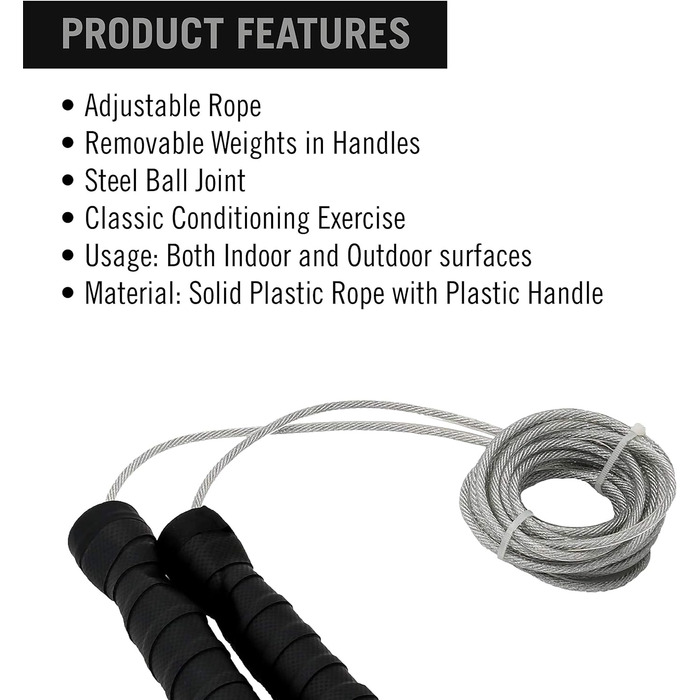 Спортивний боксерський бокс для стрибків зі скакалкою Speed Rope Pro Регульована вага, сірий, 335 см