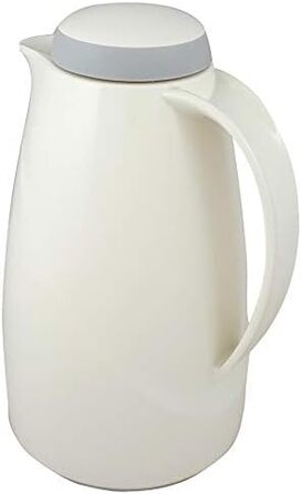 Термос Helios Wave, 1,5 л, пластик, білий, з кришкою-гвинтом, придатний для миття в посудомийній машині