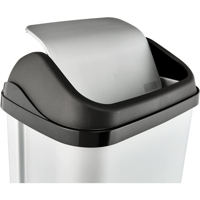 Відро для сміття keeeper з відкидною кришкою, Swantje, графітово-сірого кольору (світло-сріблястий Swantje, 50 л)