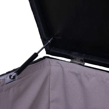 Набір садових меблів SVITA California з ротангу (лаунж, диван-софа, чорний, з ящиком для подушок)