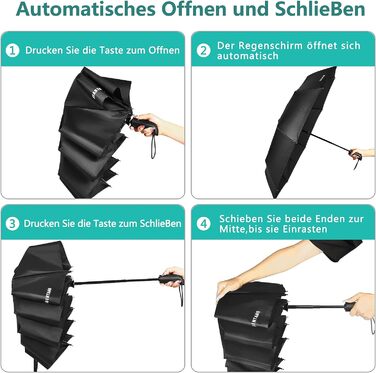 Парасолька XIABINTANG вітрозахисна, стійка, компактна та легка, парасолька в т.ч. сумка-парасолька та дорожній чохол, кишенькова парасолька з автоматичним відкритим закриттям з тефлоновим покриттям
