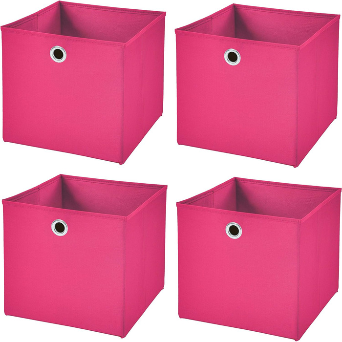 Кошик для зберігання Stick&Shine 4 шт. Складна коробка 32 x 32 x 32 см Кошик для полиць складний (рожевий)
