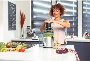 Соковижималка Solis Juice Fountain Compact 8451 для овочів і фруктів - Соковижималка - Потужний міксер для соку та супу - 4 режими швидкості - Легко чистити - Нержавіюча сталь