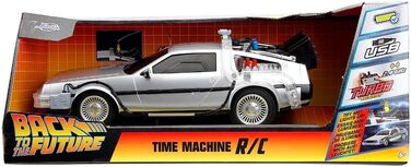 Машинка на радіокеруванні Jada Toys Зворотний у майбутнє DeLorean (28 см) Чорна, 10 км/год, USB зарядка, від 6 років