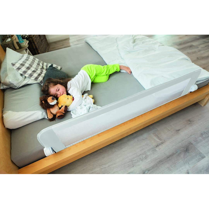 Бортик для ліжка ABUS Eric для немовлят та дітей - захист від випадання для батьківських, дитячих та сімейних ліжок - складаний для подорожей - білий, 150 см (комплект 2 шт.)