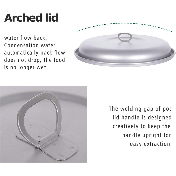Набір посуду iBasingo 4.5L та 2L: каструля, пароварка, для кемпінгу, пікніка, туризму. Підходить для 3-5 осіб.