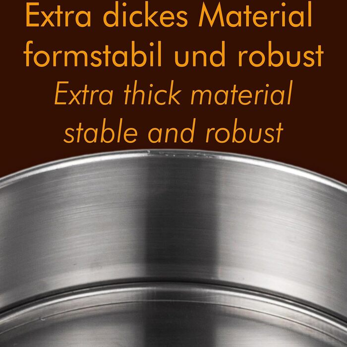 Форма для випічки Edelstahl, роз'ємна, нержавіюча сталь, 25 см, без ПФОА, для миття в посудомийній машині
