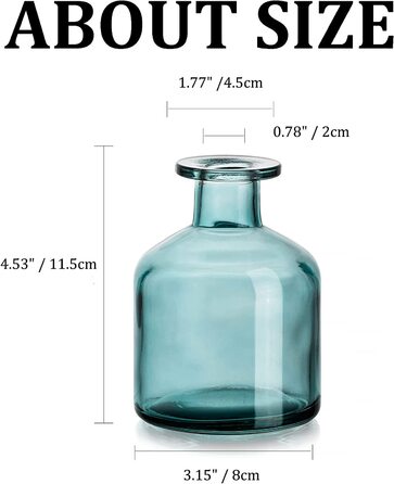 Набір ваз для квітів Glasseam в стилі бохо 12 шт 11,5х8 см прозоро-темно-зелені