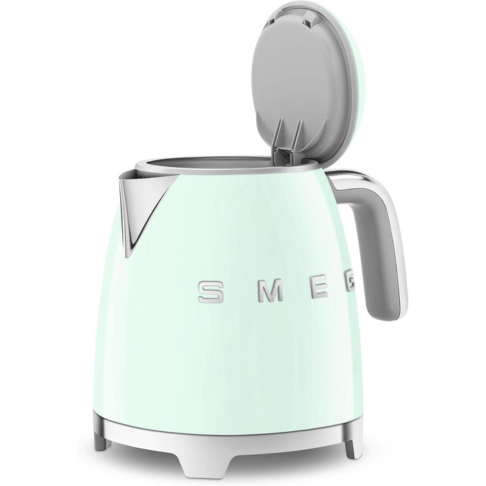 Електричний чайник Smeg KLF05CREU, 0.8 л, зелений, нержавіюча сталь, з індикатором рівня води та захистом від перегріву