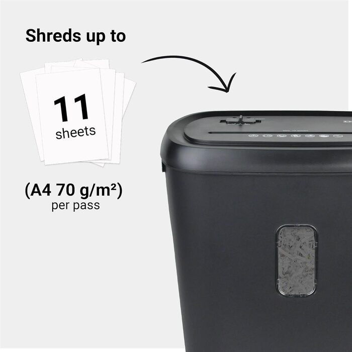 Шредер Desq 20050 для документів | 11 листів, 4 x 35 мм, об'єм кошика 21 л