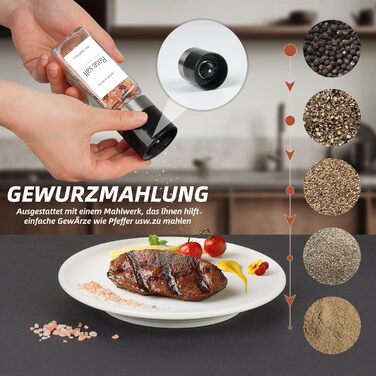 Набір скляних банок для спецій Friberg з дозатором, 20 шт. x 120 мл, з нержавіючою кришкою, чорний