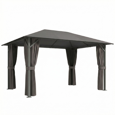 Альтанка садова 4x3 м, водонепроникна, стійка, зимова, з москітною сіткою та 4 бічними стінками, вентиляція, дренажні отвори