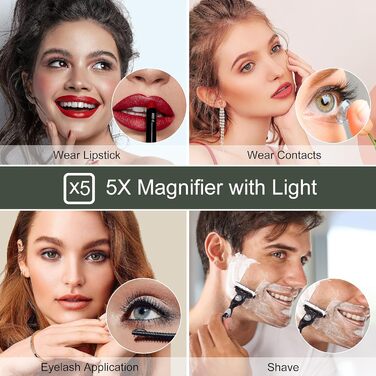 Дзеркало для ванної кімнати S'bagno Runder з підсвічуванням 60 см, з функцією запобігання запотіванню, 3 колірні температури, регулювання яскравості, HD скло, функція пам'яті, IP44, Bluetooth, 5-кратна лупа