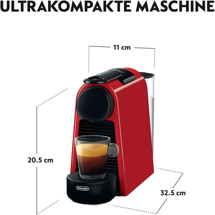 Кавомашина Nespresso DeLonghi Essenza Mini EN85.R червона