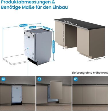 Посудомийна машина Midea SV 5.14K10C, 45 см, 10 комплектів, Inox, WIFI, 8 програм, 44 дБ, автоматичне відкриття дверцят, таймер 0-24 години