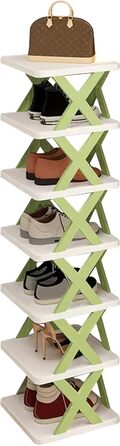 Підставка для взуття Ergocar, пластикова, компактна, проста в установці, багатофункціональна, для різних приміщень, однорядна, сім шарів, зелена.