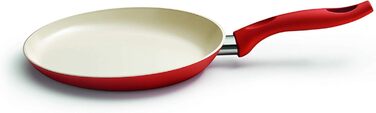 Келомат, 3530-367, Керамічна індукційна сковорода для палашів 25, сковорода для млинців діаметром 25 см, керамічне покриття, червоний колір