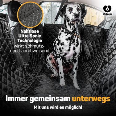 Автомобільна ковдра Wetnose 8in1 для собак-Водонепроникна ковдра для собак на задньому сидінні автомобіля з оглядовим вікном і роздільним доступом - простий у догляді килимок для собак на задньому і передньому сидіннях / безкоштовний пристібається ремінь