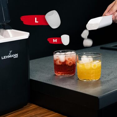 Машина для приготування льоду Lehmann - 1.3л, 12кг/24г, 2 розміри, для дому, вечірки, офісу, кемпінгу