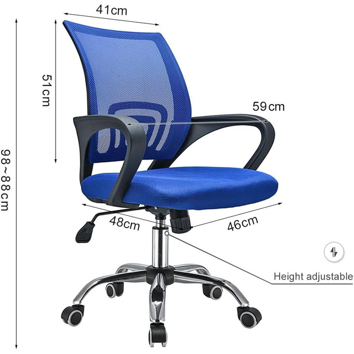 Ергономічне офісне крісло Panana, стілець для робочого столу (синій)