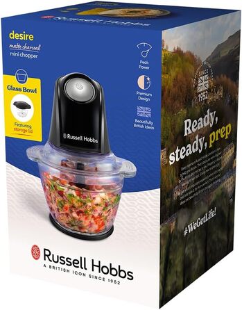 Подрібнювач кухонний електричний Russell Hobbs Mini Zerkleinerer 1л, сталь, 350W, чорний матовий 27131-56