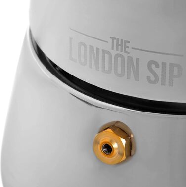 Кавоварка гейзерна London Sip Induktion, 300 мл, нержавіюча сталь, чорна, для 10 чашок