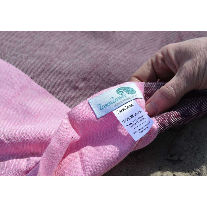 Жіночий хамамовий рушник ZusenZomer Fouta XL 100x190-Пляжний рушник хаммам Пляжний рушник Хаммам-100 бавовна Oeko-TEX-Fair Trade рушники для хаммама (200 х 200 см, Чорний, Бірюзовий і рожевий)