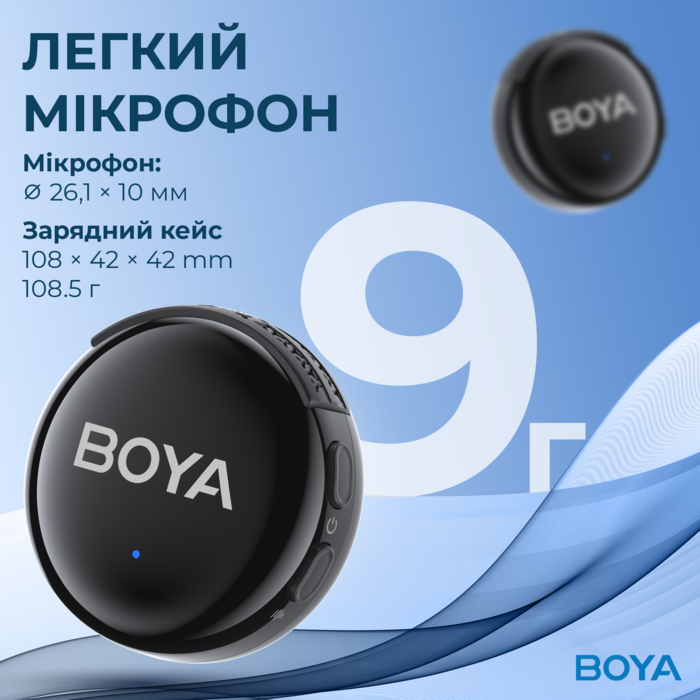 Бездротовий мікрофон BOYA LINK 3-02 Type-C/TRS Black
