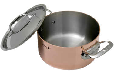 De Buyer Prima Matera 28 cm / 8L Copper Induction Stockpot with Lid (6242.28)