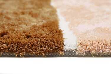 Килимок для ванної кімнати Rio Marina: м'який, пухнастий, антиковзний, 70 x 120 см, лосось/сірий/коричневий