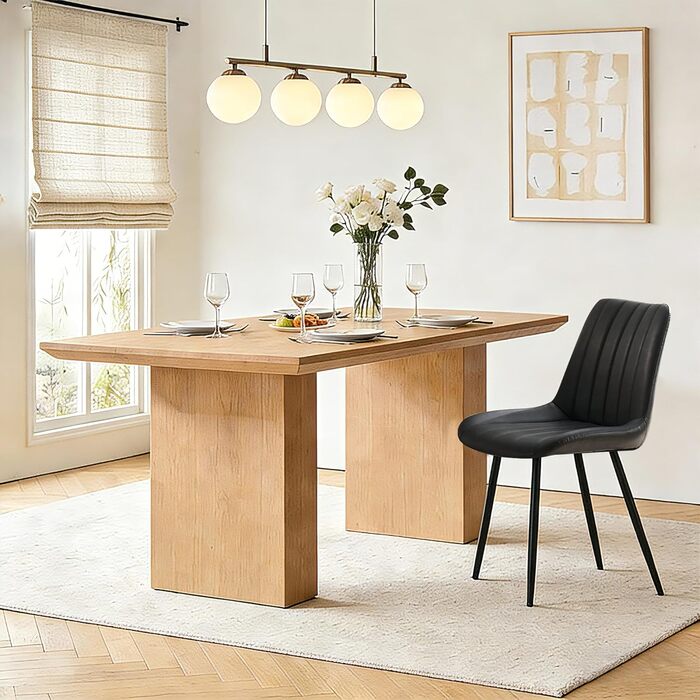 Набір обідніх стільців CLIPOP - 4 шт. з штучної шкіри, зелені, для кухні та вітальні