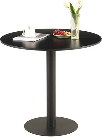 Круглий обідній стіл для кухні, вітальні, балкону. Білий, 70x70 см.