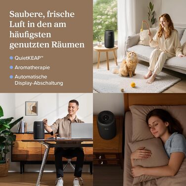 Повітряочисник LEVOIT Core Mini з ароматерапією, HEPA-фільтр, чорний