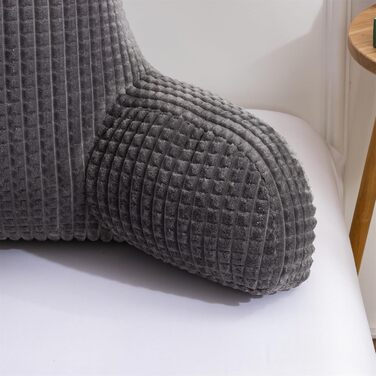 Крісло-мішок для читання Holawakaka для дорослих з підлокітниками та спинкою, велике сіре, для відпочинку та роботи за ноутбуком