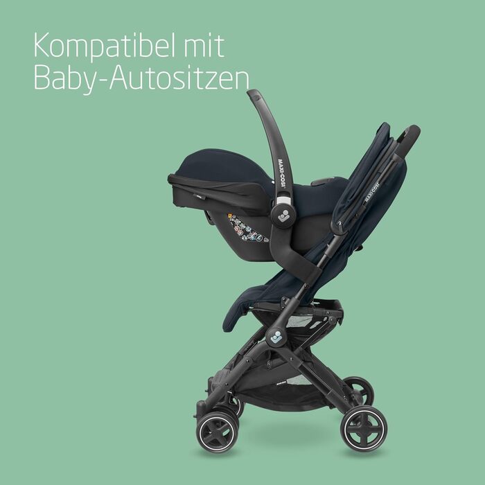Дитяча коляска Maxi-Cosi Lara2 Essential Graphite, 0-4 роки, до 22 кг, легка та компактна, 3 положення для сну, включаючи повністю горизонтальне, складна, з ременем безпеки