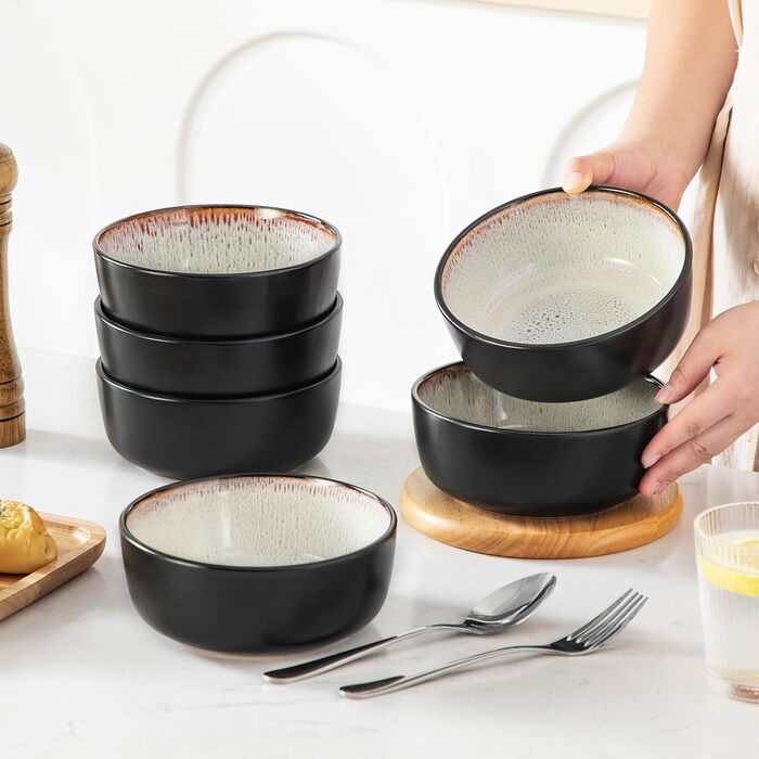 Набір посуду Vancasso AMBER на 12 осіб, 48 предметів: тарілки обідні, десертні, супові, миски. Реактивна глазур, жовтий. Підходить для мийки посуду