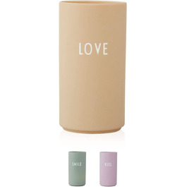 Улюблена Ваза Design Letters, любов-декоративна ваза з різними функціями в модних кольорах, аксесуари продаються окремо, можна мити в посудомийній машині, Висота 11 см x діаметр 5,5 см. (Колір беж)