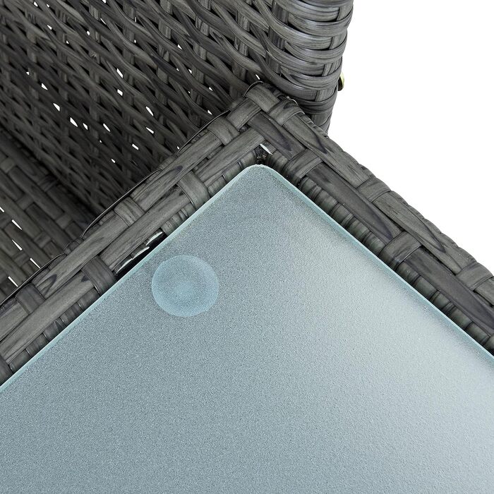 Садові меблі ESTEXO з ротангу для 2 осіб: Лавка, комплект для відпочинку, балконні меблі, сірий антрацит