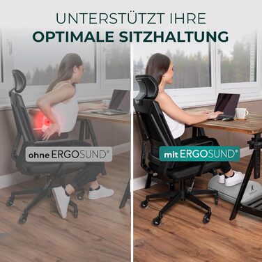 Підставка для ніг під стіл Ergostand Premium, сіра. Регульована, ергономічна, з неслизьким покриттям. Для дому та офісу.