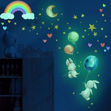 Наклейка на стіну для дитячої кімнати, що світиться ведмежа, що світиться місяць, що світяться зірки, наклейка на стіну для прикраси дитячої спальні, Наклейка на стіну із зображенням ведмедика, подарунок для прикраси стін дитячої кімнати, для дівчаток, хл
