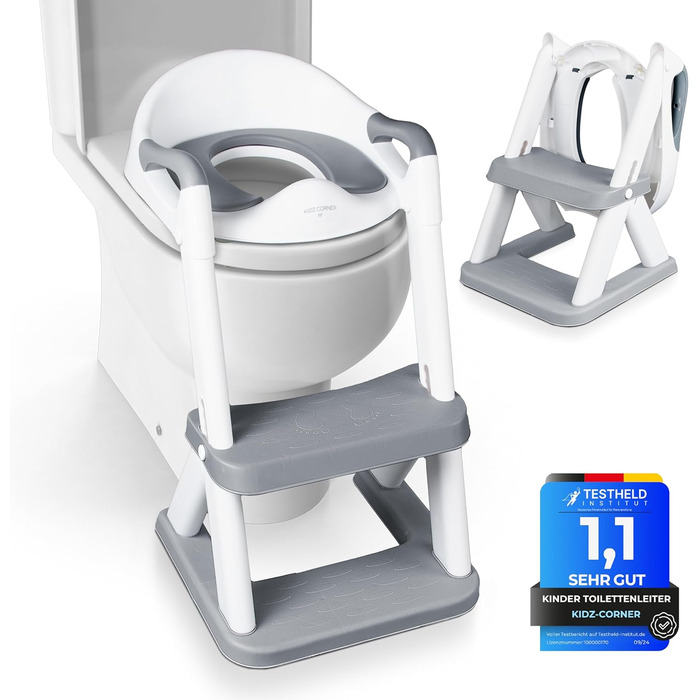 Дитячий унітаз-сходи KidzCorner з регульованою висотою, складаний, для привчання до горщика та як підніжка