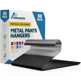 Набір для вішання штанів Lifemaster з металу, чорний, 50 шт.