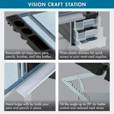 Зеркальний мольберт Studio Designs Vision з полицями та ящиками для олівців, 90,2 x 60,3 см