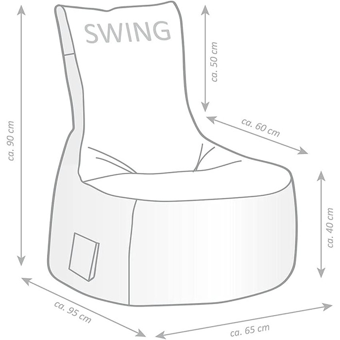 SEAT POINT only by MAGMA Beanbag Set Scuba Swing Stool Jeans Blue, SEAT POINT only by MAGMA Beanbag Set Scuba Swing Stool Jeans Blue