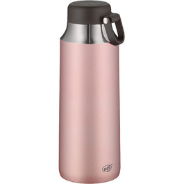 Термос alfi, міська чайна пляшка рожевого кольору об'ємом 900 мл, пляшка для пиття з нержавіючої сталі, 100 герметична навіть при карбонізації, термос 5547.284.090