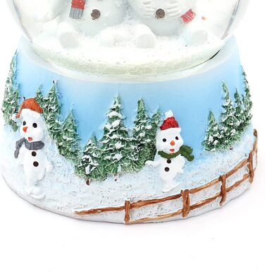 Снігова куля Санта-Клаус з ялинкою і собакою на багато прикрашеному постаменті, Розміри L / W/ H 6,5 x 6,5 x 9 см Сфера Ø 6,5 см. (діти снігу)