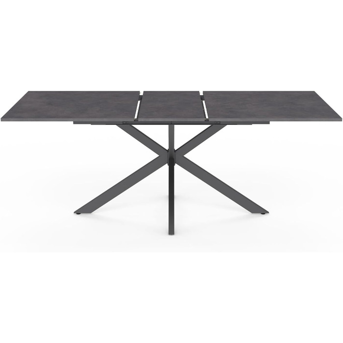 Розсувний обідній стіл IDMarket Jaspe, прямокутний, на 6-10 осіб, бетонний ефект, сірий, 160-200 см