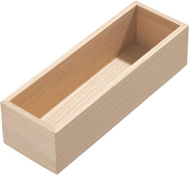 Органайзери для ящиків на кухню iDesign, 2 шт., з регульованим розміром, з павловнії, для столових приборів та кухонного начиння, бежевий (25.4x8.5x6.9 см)