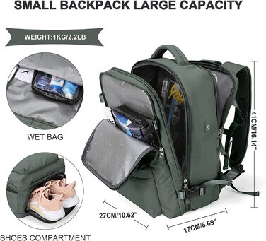 Дорожній рюкзак SZLX Easyjet для ноутбуків 14" маленький C9 темно-зелений